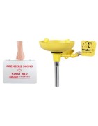 First aid kits and supplies, emergency showers.