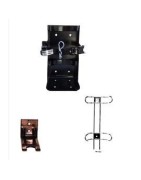 Hooks and hangers for portable fire extinguishers.