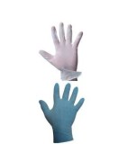 Gants jetables de vinyle, latex, nitrile, avec ou sans poudre.