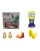 Bouchons d'oreille antibruit jetable ou avec arceau.