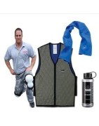 Ceinture dorsale, genouillère, produit rafraîchissant.